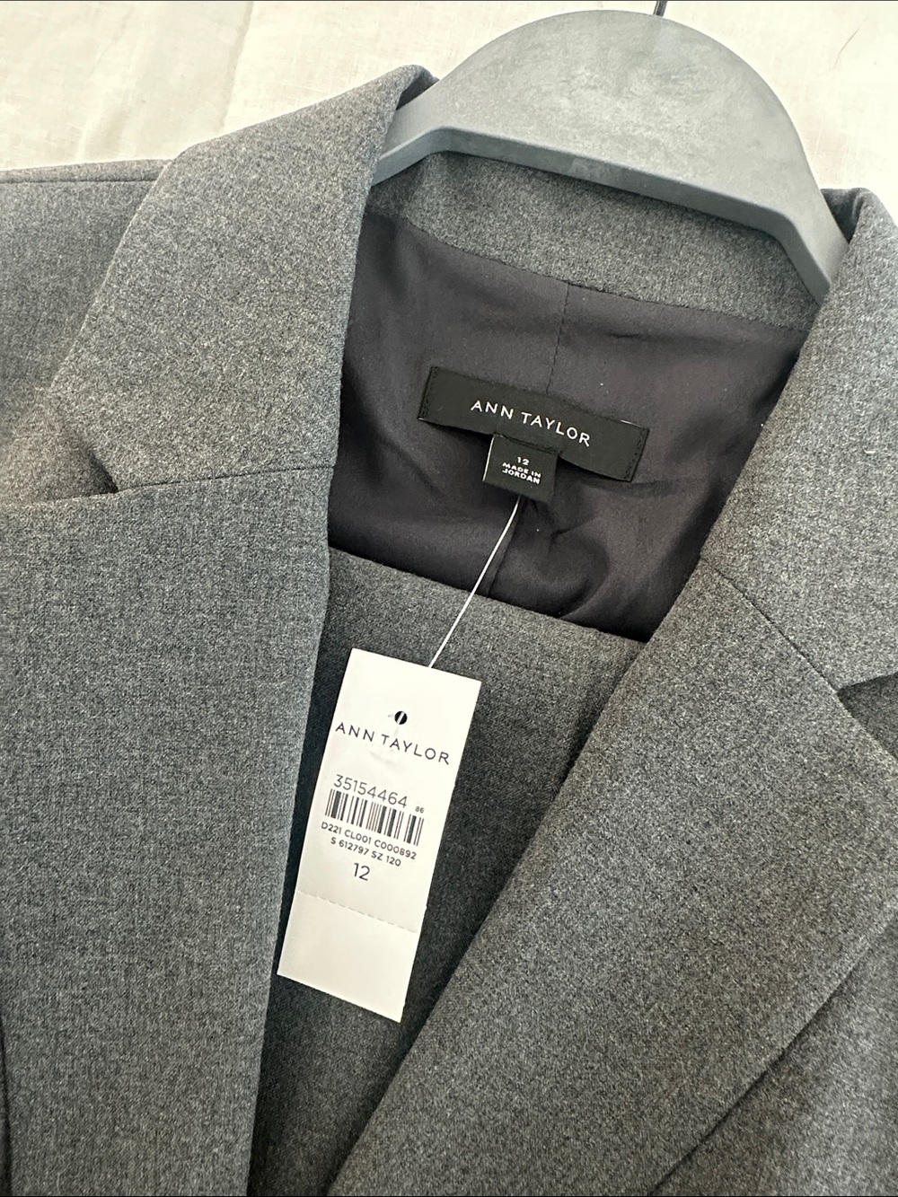 Ann Taylor Gray Tailored Suit Blazer and pants